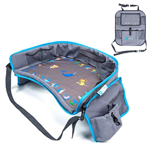 Moditty | Kids Travel Tray Bundle with Back Seat Car Organizer | Car