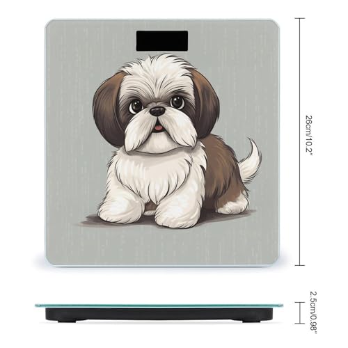 Báscula digital para baño con diseño Shih Tzu 400lb miniatura 2