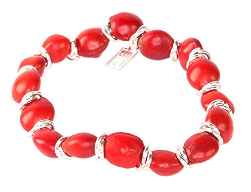 Image of EVELYN BROOKS Classic Stretchy Adjustable Beaded Bracelet for Women 6.5 inch - 7.5 inch w /Meaningful Good Luck Huayruro Seeds Beads - Great Gifts for Mom, Daughter, Sister, Aunt, Girlfriend