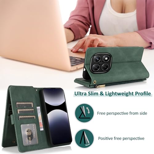 Coque Redmi Note 14 Pro Asuwish XKLLPT UK couleur vert élégant - 4