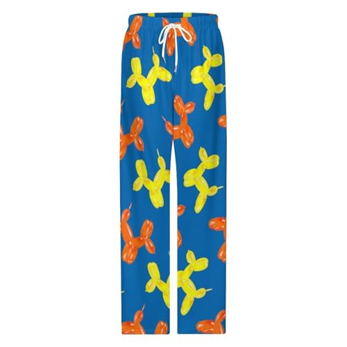 Colorful Dog Balloons Pajama Bottoms Mans Casual Pajama Soft Pajamas Home Bottom Wide Leg Pants With Pockets Indoor Pant3