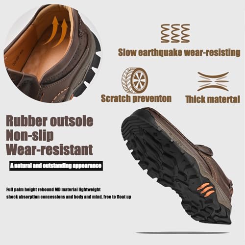 Mens Loafers Casual Slip On, Work Slip On Shoes for Men, Leather Slip-on Loafers, Waterproof and Breathable3