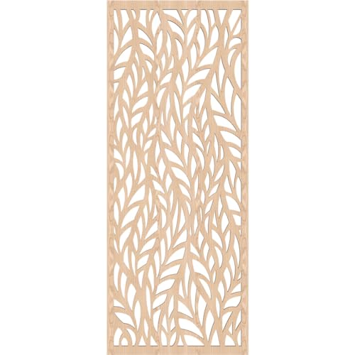 Image of Ortonville Decorative Pierced Fretwork Wood Wall Panels, 17 3 /8 inchW x 44 3 /8 inchH x 3 /8 inchT, Red Oak