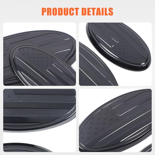 Image of Car Front Rear Emblems Trim Cover Compatible with Subaru Outback 2021-2025,ABS Car Front Rear Logo Trim Cover,Front Grille Rear Tailgate American Flag Decoration Emblems Accessories (Front Rear)