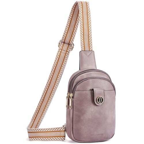 BOSTANTEN Small Sling Bag Crossbody Bags for Women Trendy Crossbody Purse Leather Chest Bag