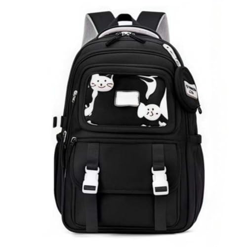 Ladies backpack faculdade escola saco impermeável saco reforçado(preto LC-3205#)