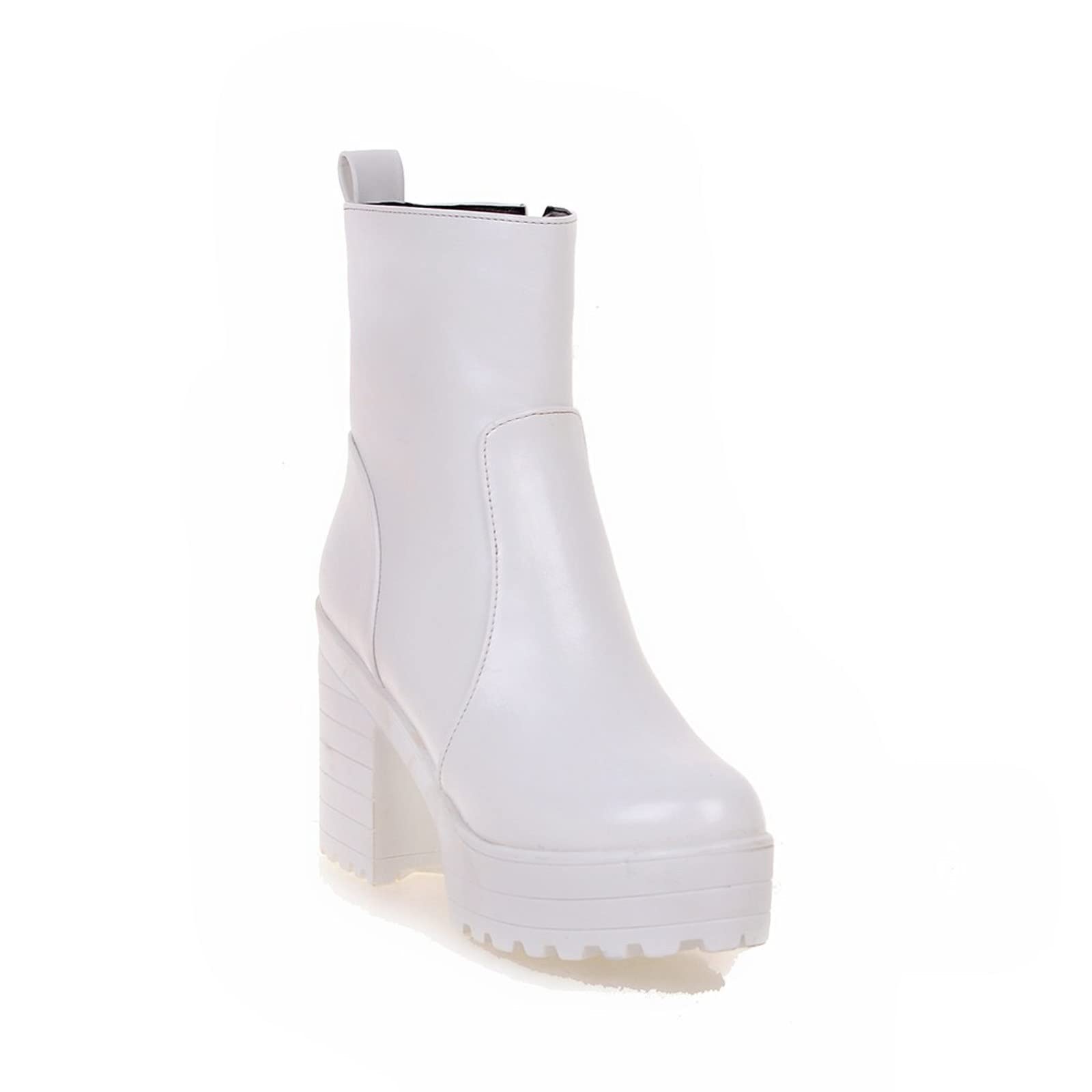 2022 Botines Mujer Zapatos Botas de tacón alto plataforma Moda Casual Otoño Invierno clásico Comodos Elegante Botas de Nieve Antideslizante Botas de Jinete Boots cremallera vintage fiesta Zapatos