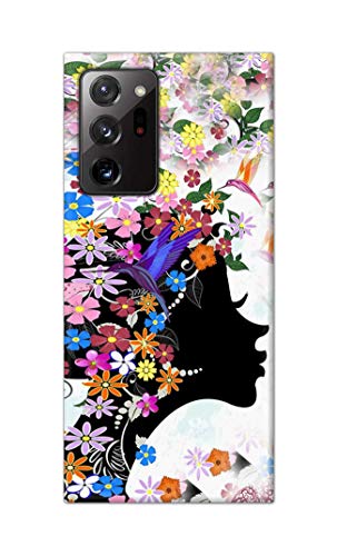 Image of Printed Hard Back Cover Case for Samsung Galaxy Note 20 Ultra 4G | Note 20 Ultra 5G Back Cover (Floral Hairstyle Girl) -1803