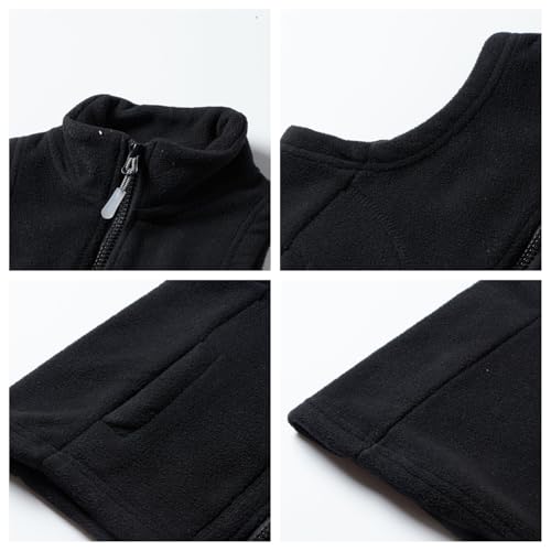 Image of Mud Kingdom Boys Girls Polar Fleece Vest Jacket Ligntweight Plain Vest Full Zipper Sleeveless