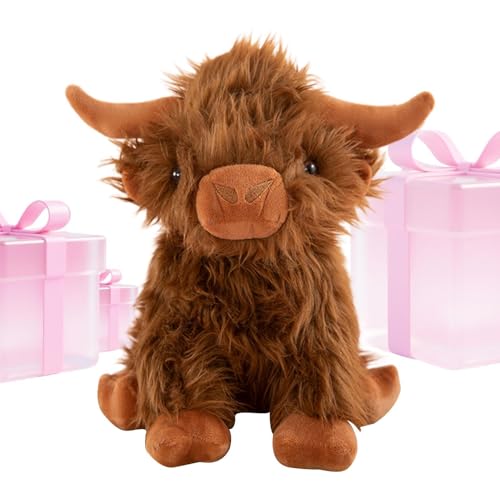 Generisch Peluche de vaca, juguete de peluche, muñeca de tela suave, para habitación de los niños, hogar, escritorio, sofá, cama, coche, cumpleaños, vacaciones