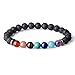Produktbild COAI Geschenkideen Unisex Edelstein Vulkangestein und Sieben Chakren Yoga-Armband Gebetsarmband in Größe S