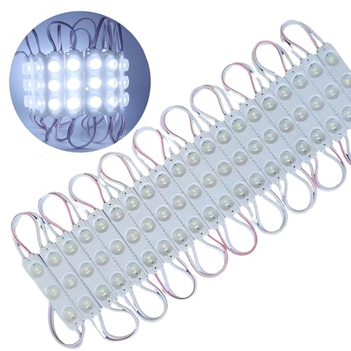 Catálogo para Comprar On-line Módulos los 10 mejores. 46 Tira Modulo Luz 3 Led Impermeable Pared Publicidad Iluminacion Auto Carteles IP65 Autoadhesiva Multiuso 12V | 20 Piezas (Blanco)