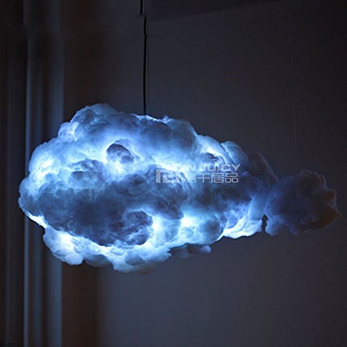 INJUICY Moderne Nuage Lampe Suspensions Lustre Plafonniers en Coton Eclairage de Plafond pour Café Salle à Manger Salon Fille Chambres D'enfants et de Restaurant (Diamètre 400mm)