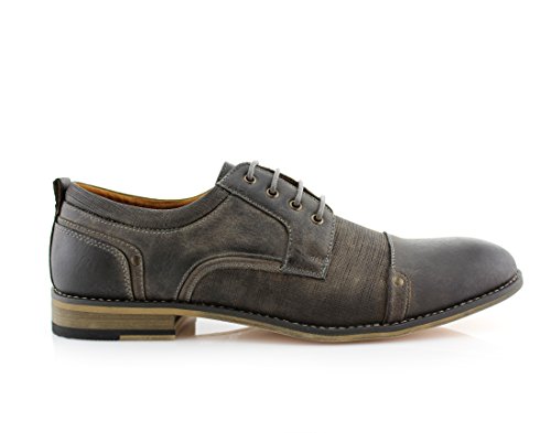 Image of Ferro Aldo Men's Modern Cap-Toe Derby Collection | Statement Dress Shoes in Floral, Woven, & Classic Styles