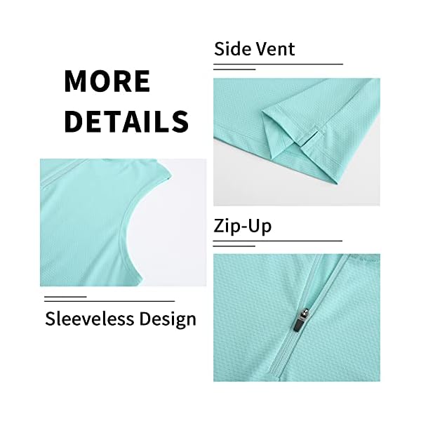 LastFor1-Womens-Golf-Polo-Sleeveless-Shirt-Zip-Up-UPF-50-UV-Protection-Athletic-Tops-Slim-Fit-Quick-Dry-Lightweight LastFor1 Women's Golf Polo Sleeveless Shirt Zip-Up UPF 50+ UV Protection Athletic Tops Slim Fit Quick Dry Lightweight Green S