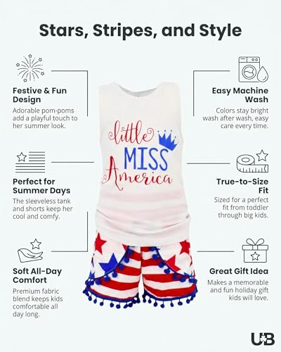 Image of Unique Baby Girls Toddler Big Kid Sleeveless Tank with Pom Pom 2pc Shorts Set Outfit