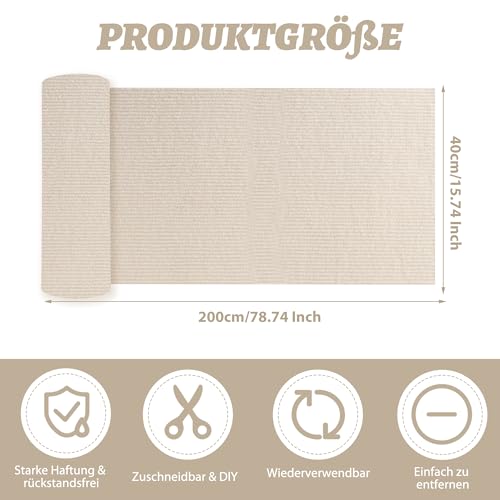 Protection canapé anti griffe chat : tapis griffoir découpable beige x2 - 10