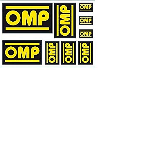 Omp OMPX/889 Adesivos diferentes medidas, Set de 9, preto / vermelho / branco, 58