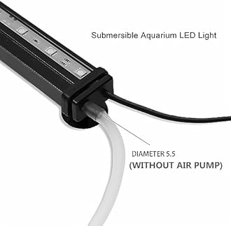 Submersible Aquarium Light, Fish Tank Light with Air Bubble Hole, RGB Color Changing Brightness Adjustable IP68 Waterproof Remote Control LED Light for Aquarium Fish Tank
