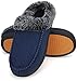 Mishansha Winter Warm Hausschuhe Herren Damen Memory Foam Pantoffeln rutschfeste Harte Sohle Slipper Weich Hausschlappen mit Flauschig Plusch,Denim Blue,46EU