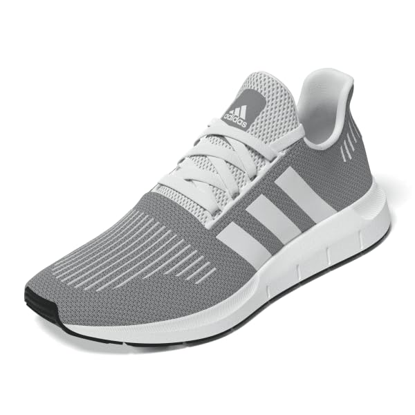 adidas GRETHR/FTWWHT/CBLACK Men's Swift Run 1.0 threeFtwr Core 9.5 US, Grey/White/Black, Wide