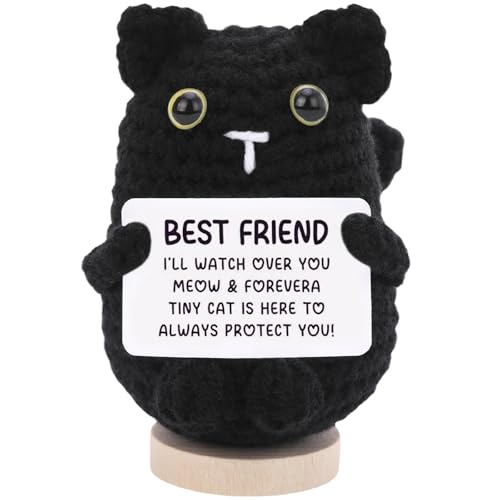 Celavoy Friend Gifts for Women - Black Cute Handmade Emotional Positive Support Crochet Cats Funny...