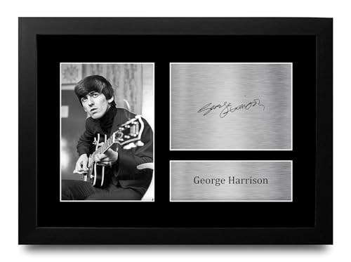 HWC Trading FR A4 George Harrison The Beatles Cadeaux Imprimé Signé Autographe Photo pour les fans de musique – A4 Encadré - Les Beatles, Paul McCartney, John Lennon, RIngo Starr, George Harrison HWC Trading FR A4 George Harrison The Beatles Cadeaux Imprimé Signé Autographe Photo pour les fans de musique - A4 Encadré