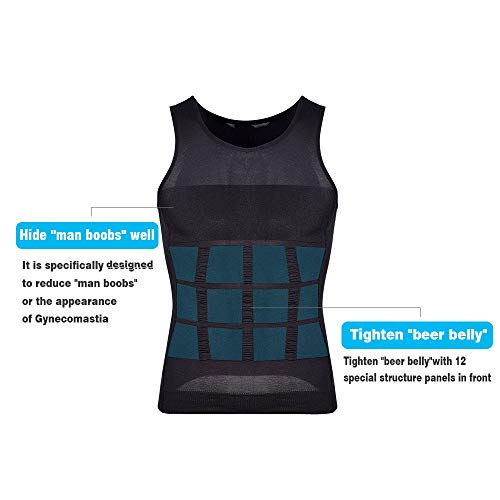 KOCLES Mens Compression Tank Top Slimming Body Shaper Vest Shirts Abs Slim Gym2