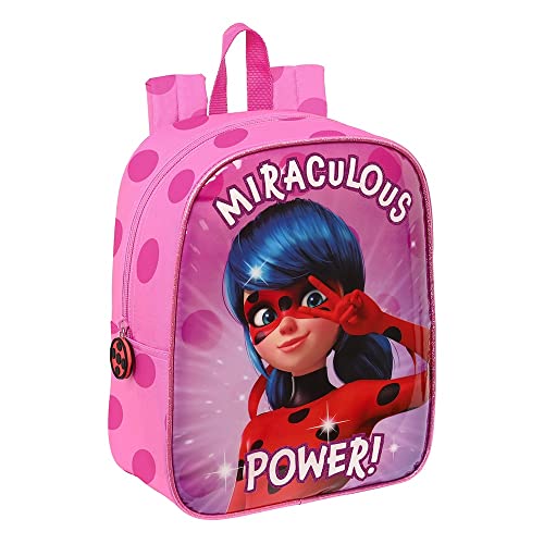 Safta 612202232, Mochila Guarderia Adapt.Carro Ladybug 22X27X10Cm para Niñas, Multicolor