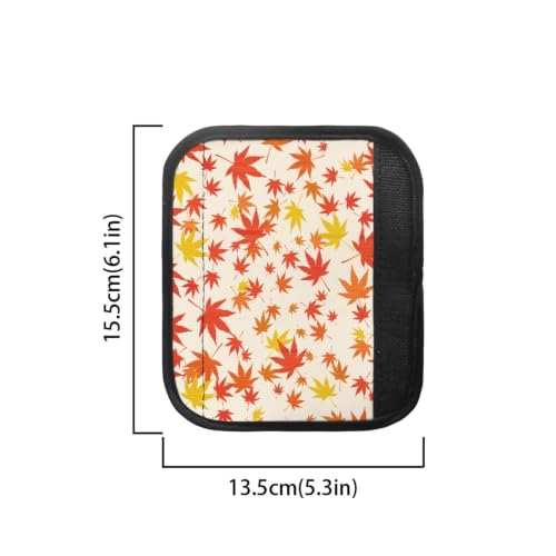 Image of Dreaweet Red‑Yellow Maple Leaf Print Refrigerator Door Handle Covers Set of 4