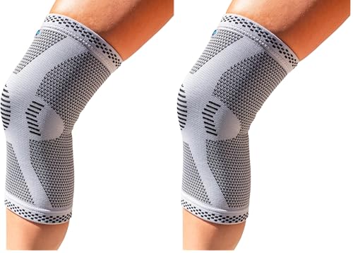 Image of Compressa Knee Sleeve for Women & Men (Regular) - Non-Slip Compression Support for Joint Pain, Muscle Recovery, Arthritis, and Injury Relief (Pack of 2)