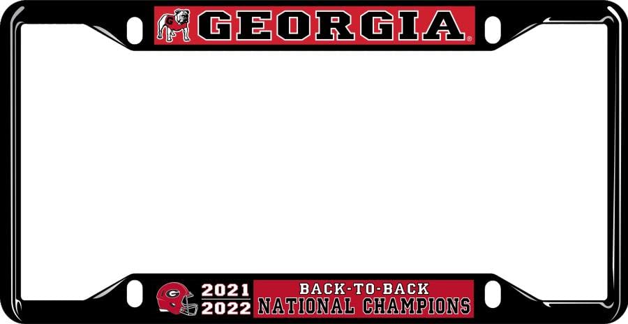 Georgia Bulldogs Dawgs National Championship Champs License Plate Frame Back 2 Back - Black