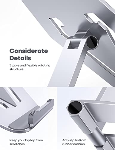 Lamicall Laptop Stand, Adjustable Notebook Riser - Foldable Portable Ergonomic Computer Desktop Laptop Holder For Desk, Compatible With Macbook Air Pro, Dell Xps, Hp (10-17") - Silver #TOP5