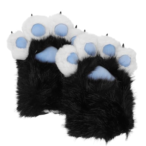 Guantes de garras para cosplay y fiestas de disfraces en poliéster negro ergonómico texturizado