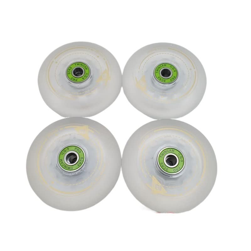 Lumineux Skateboard Roues Roue De Patin À roulettes Roue De Patin 72/76/80 MM 90A Blanc Transparent