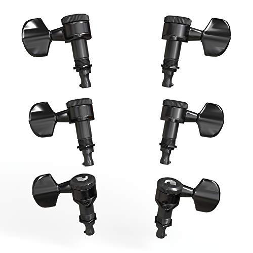 D'Addario Auto-Trim Tuning Machines - Locking Tuners for Guitars - 3+3 Setup, Black