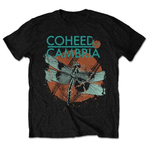 Rockoff Trade Men's Coheed & Cambria Dragonfly T - Shirt, Black (Black Black), Medium