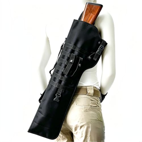 TCHAWk Funda Táctica para Escopetas y Rifles, Regulable con 6 Correas MOLLE, Oxford 600D Negro 72,5 x 25 cm