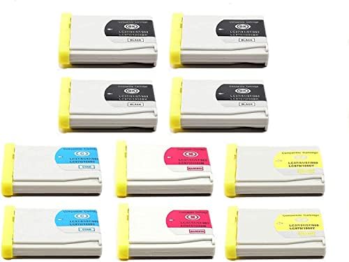 10 Pack. Compatible Cartridges for Brother LC-51. Includes Cartridges for 4ea LC-51 Black + 2ea LC-51 Cyan + 2 ea LC-51 Magenta, 2 ea LC-51 Yellow.
