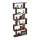 Relaxdays Bücherregal, 6 Fächer, HBT: 190,5 x 80 x 23 cm, modernes Design, Holzoptik, Standregal Wohnzimmer, Büro, braun