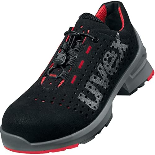 Uvex 1 - Sicherheitsschuhe S1 SRC ESD - Schwarz-Rot, Größe:39