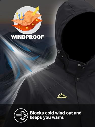 image for MAGCOMSEN Men's Rain Jacket Lightweight Waterproof Windbreaker Winter 