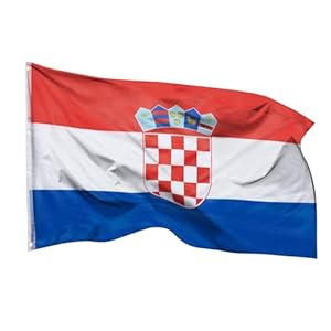 Aricona Kroatien Flagge 90x150cm - wetterbeständige Fahne mit Messingösen, 100% Polyester, robuste Doppelnaht & in lebendigen Farben - ideal für Flaggen-Liebhaber