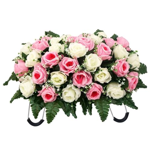Fleurs artificielles pour tombe avec selle réglable et durable