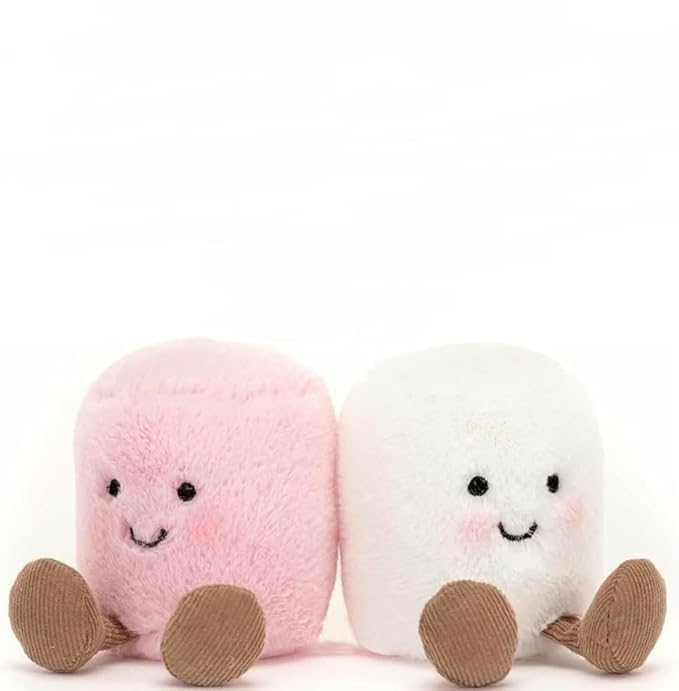 Marshmallow Soft Toys, 2Pcs Plush Stuffed Animals for Kids, Pink and White Toys Soft, Creative Gift for Children, Home Decor and Snuggle Companion, 12x7cm โ image 1
