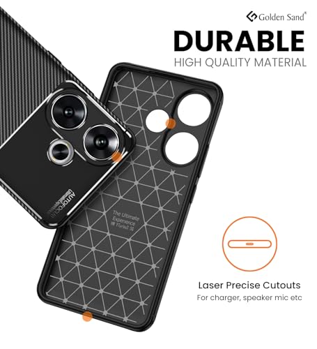 Image of Golden Sand for Poco F6 5G Cover Drop Tested Shock Proof Slim Armor Aramid Carbon Fibre Rugged TPU Case for Poco F6 5G, Black