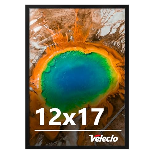Veleclo 12x17 Picture Frame for Wall Display 12x17 Black Picture Frame with Shatter Resistant Plexiglass Stable and Sturdy 12 x 17 Poster Frame for Wall Display Handpicked Gift Collection 1 Pack