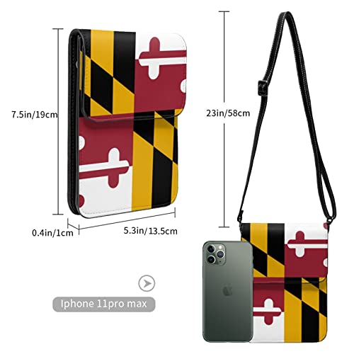 flag of maryland Crossbody Cell Phone Bag cute Purse Bags with Shoulder Strap Holder Wallet For Women Handbag MINI Phone Bag Passport Purse Lightweight3