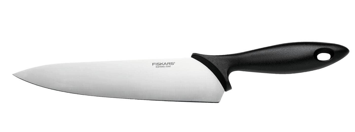 Fiskars chef's knife, Essential, blade length: 21 cm, stainless steel / PP plastic, black, 1065565