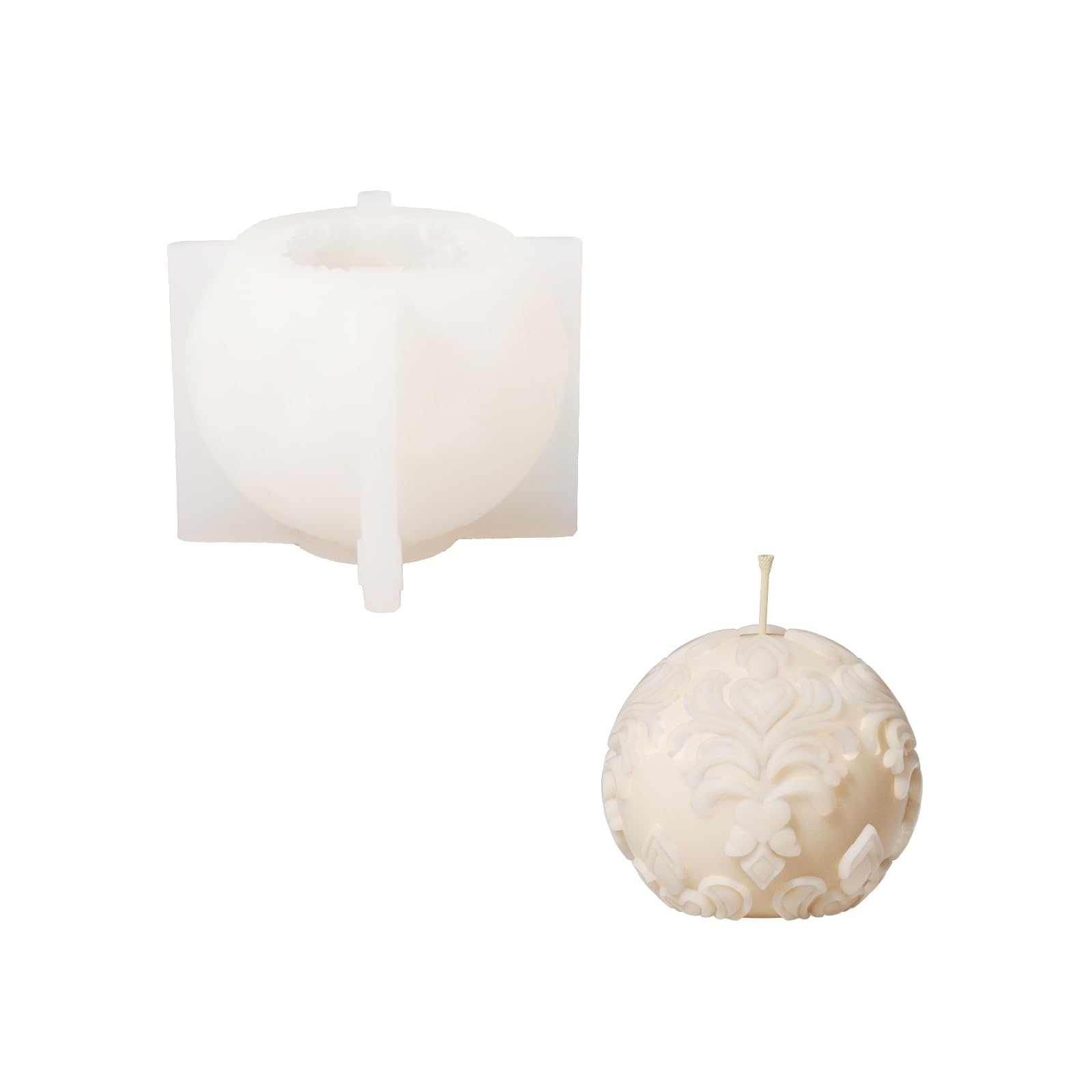 BOOWAN NICOLE Relief Pillar Candles Silicone Mold for Candle Making, Cylinder Round Candle Mould for DIY Handmade Handcrafted Home Decoration (LZ0663-3)